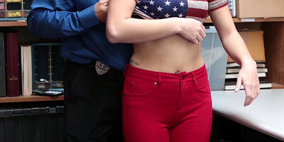 ShopliftersPunished.com - Adorable young honey doggystyled by nasty cop for being a shoplifting crook