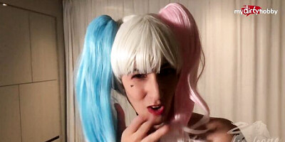 Dildo action with winsome Harley Quinn and Lia from mydirtyhobby