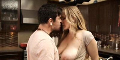 Mommy with massive boobies Jasmine Daze rides on a young boner