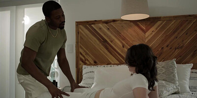 Wife is helped by professionals touches