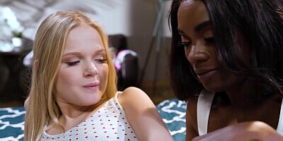 GIRLSWAY - MILF Ana Foxxx Spanking Stepdaughter Coco Lovelock Also Gets Spanked By Wife Mocha Menage