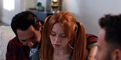 Madi Collins' wild moans in step-dad's spitroast pleasure