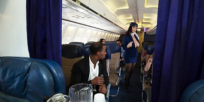 Interracial dick-riding with a hot busty brunette Angela White