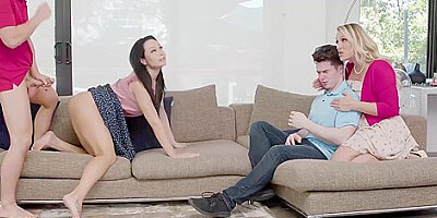 Kinky Stepmoms And Help Their Stepsons To Resolve Some - Charley Hart And Aurelly Rebel