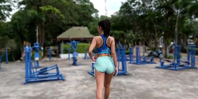 Outdoor Gym Workout With Sexy Thai