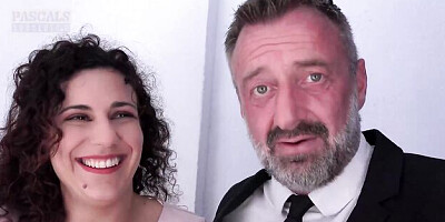 Well-made Pascal White and Bambi Maso at standing doggystyle porn