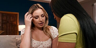 LEZ BE BAD - Naughty Ameena Green Discovers Her Sexuality With Her Hot Bestie Anna Claire Clouds