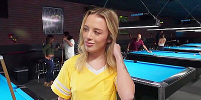 Peter Green And Ashlyn Angel In Naughty Blonde Spinner Takes Deep Dicking In The Pool Hall