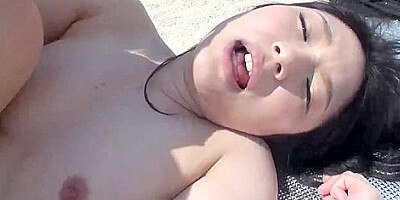 Outdoor creampie with Hina Maeda, the exceptional asian slut. Horny gang hookup on the beach - Best JAV!