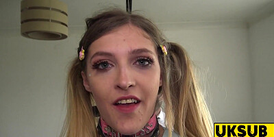 UKSubSluts.com - Lil' teenager's cootchie spread and predominated by dom hard-on