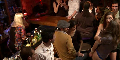Hot slaves anal fucked at public party