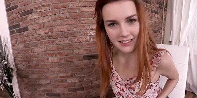 Charli Red feels so good because of masturbation on white lounger