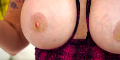 Busty inked MILF Angie Noir pussy plays and use dildo solo