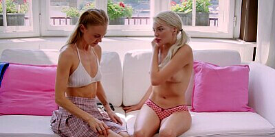 WOWGIRLS Two beautiful girls Nancy A and Ashby Winter having sex on the couch