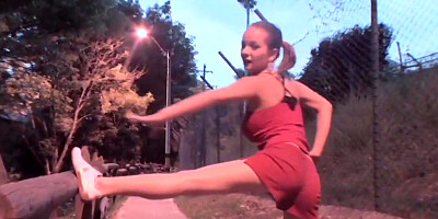 Busty Teen 18+ Jiggles Her Big Tits In Public