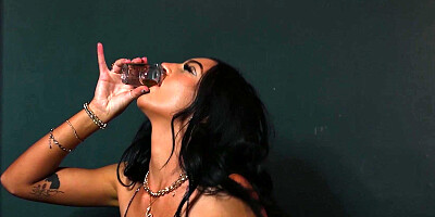 Nervous teen showing her nipple piercegs