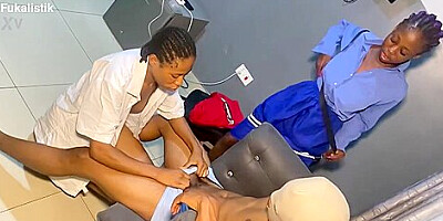 Naughty Ebony Student 18+ Brought Her Horny Petite Frie