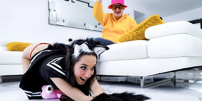 Ask Your Mother featuring Freya Von Doom and Misty Meaner's double blowjob clip