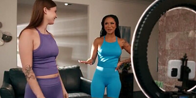 Ebony stepmom licks stepdaughter's pussy with Sky Wonderland and Cali Sweets