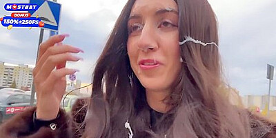 Stranger Came Massively On My Face In Car After Helping Fix It - Crazy Public Cumwalk
