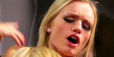 Amazing lesbian sex scene with two horny and tight-boded blondes