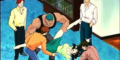 Roped hentai mom with bigboobs gangbang by bandits