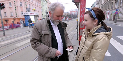 This old heads youthful man admired Lenka's booty before munching her cunt and screwing her