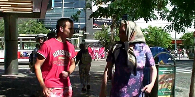 Younger dude goes on the street to find a horny GILF