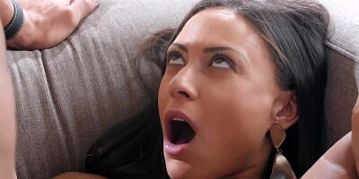 Tattooed brunette model gets banged by a photographer