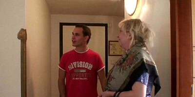 Blonde hooks up with her landlord's stepson