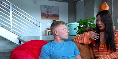 Bored Asian Housewife Entertained By Stepson's Cock - Jade Luv - MyPervyFamily