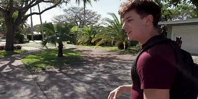 BANGBROS - Busty Ebony Mystique Caresses Her Enhanced Tits By The Pool While Her Stepson Is Watching