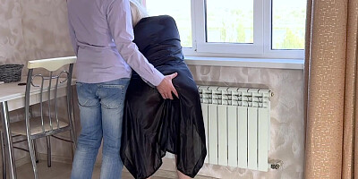 Mature MILF showed her big tits and gave a blowjob for anal sex