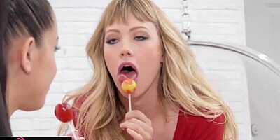 Twistys - Cute lesbians lick lolipops and pussy
