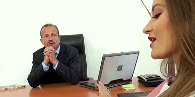 Dani Daniels Secretary In Black Seemed Stockings And Heels Fucks Her Boss