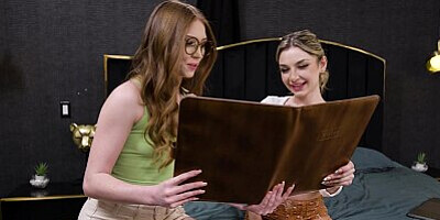 GIRLSWAY - Horny Petite Myra Moans Is Caught Masturbating By Bestie Demi Hawks During Study Session