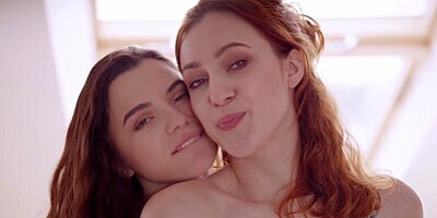ULTRAFILMS Two joyful girls Cherry Candle and Hayli Sanders making out in this hot video