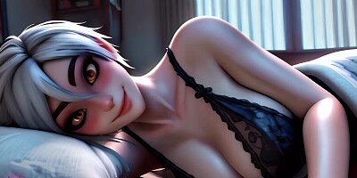 Cuddling With StepMommy Ends Up With Cum On Her Big Tits - POV - AI