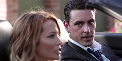 Sultry MILF rides lover's dick in his cabriolet