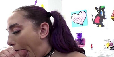 Swallowed: Juicy and pigtails slut hard spitting