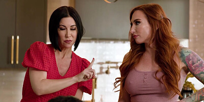 ADULT TIME - Sophia Locke Disciplines Naughty Stepdaughter Chloe Surreal With Spanking And Ass Play