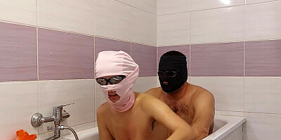 Amateur couple spied in the shower. Hairy pussy wife, big ass, big tits Hairy Latina pussy