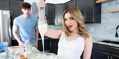 Puny teenager stepsis wants stepbros mayo