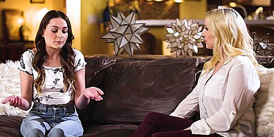 Christie Stevens And Aften Opal - Never Thought Id Suck My Stepmoms Boobs