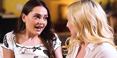 Christie Stevens And Aften Opal - Never Thought Id Suck My Stepmoms Boobs