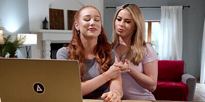 GIRLSWAY - Horny Nicole Aria Seduces Working Wife Madison Morgan Into Wild Break Before Her Meeting