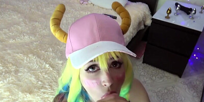 Purple Bitch And Anime Girl - Anal Asshole Cum On Face