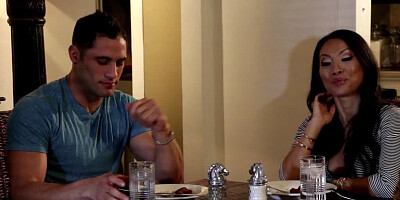 Asian chick has a dinner with a guy that ends with some sex