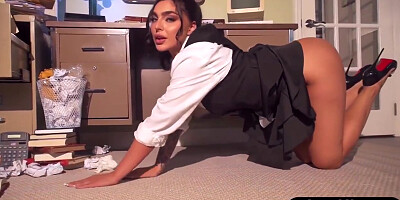 Emjay Rinaudo And Petite Girl In Petite Darkhaired Babe Beauty Strips In Office