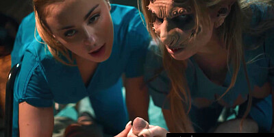 PURE TABOO 3-Titted Demon Ashley Lane Breastfeeds Nurse Anna Claire Clouds CREEPY HORROR PORN 3-WAY